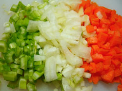Celery, carrot and onion