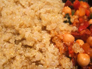 Quinoa with chickpea stew