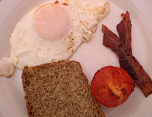 Breakfast with fresh bread