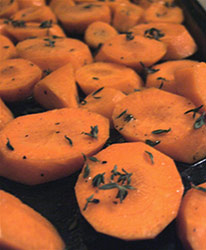 Tray of carrots to roast
