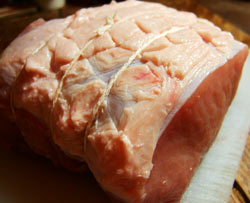 Uncooked pork loin